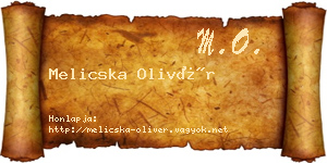 Melicska Olivér névjegykártya